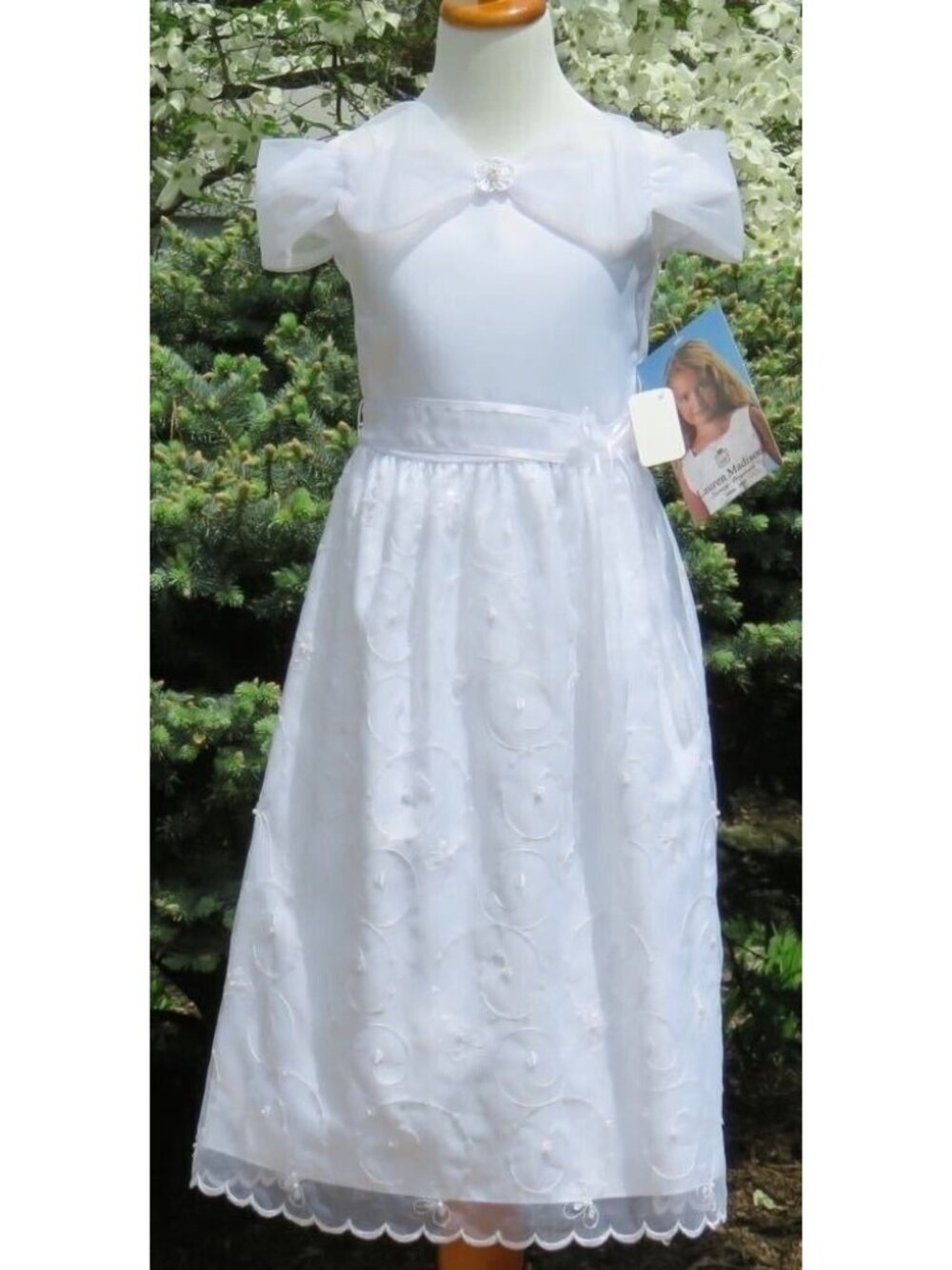 Lauren Madison Communion Dress 7 Girls  White Wedding Flower Girl
